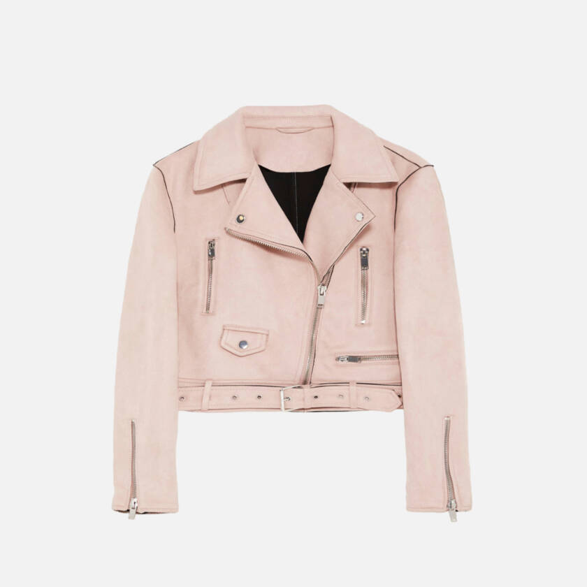 Kadın Leather Pudra Ceket